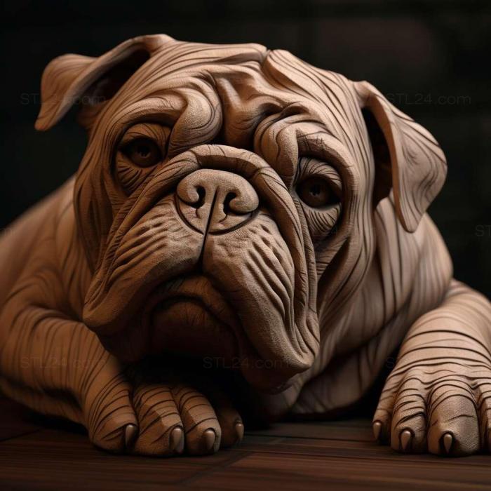 Nature and animals (Toy Bulldog dog 1, NATURE_4061) 3D models for cnc